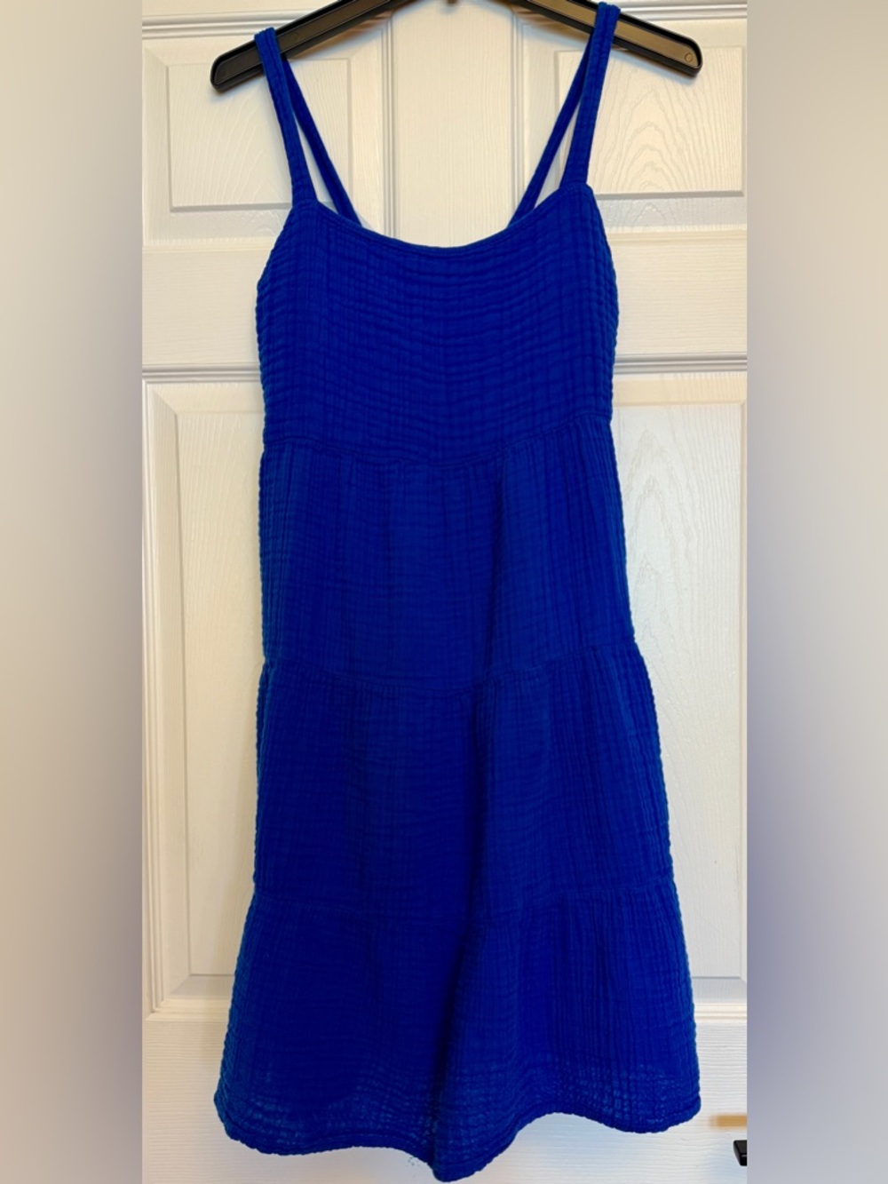 S’Edge Cobalt Blue Tiered Gauze Sundress Beach Coverup M